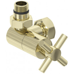 Вентиль, Сунержа, 3D, G 1/2" НР х G 3/4" НГ, левый, крест, цвет-шампань