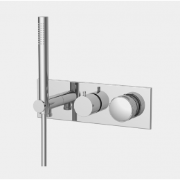 Смеситель для душа, Fima Carlo Frattini, Texture Collection, H COLLECTION, на 2 потребителя, цвет-хром черный брашированный