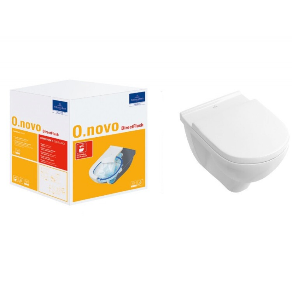 Унитаз, Villeroy&Boch, O'Novo, подвесной, шгв 360*560*350, CeramicPlus, цвет-альпийский белый