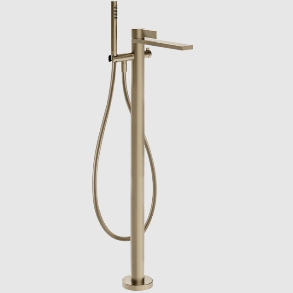Смеситель для ванны и душа, Gessi, Inverso Rigato, цвет-Finox Brushed Nickel