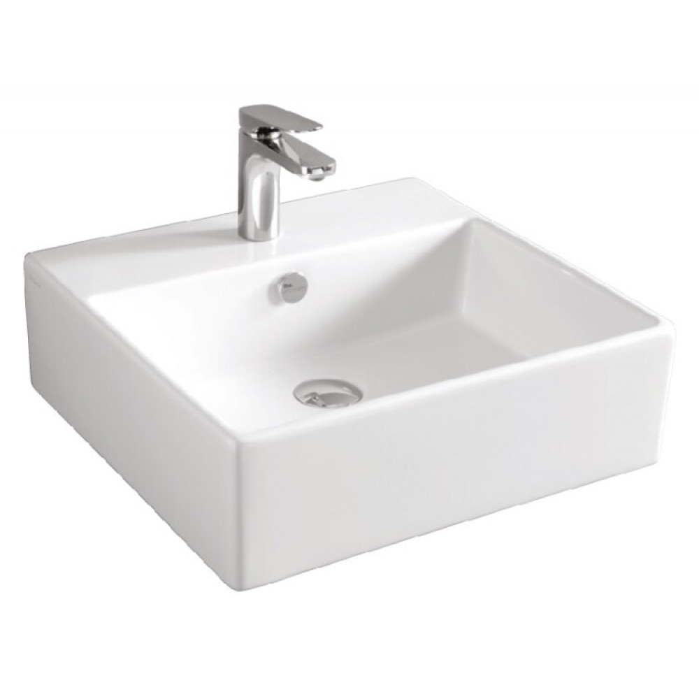 Раковина, Artceram, Quadro, шгв 500*480*160, отверстия для смесителя-1 сквозное, 2 промаркированных, цвет-Glossy White