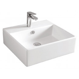 Раковина, Artceram, Quadro, шгв 500*480*160, отверстия для смесителя-1 сквозное, 2 промаркированных, цвет-Glossy White