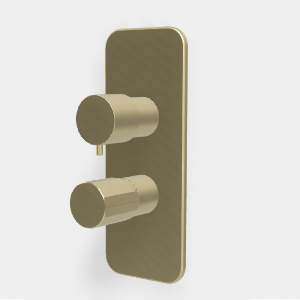 Смеситель для душа, Fima Carlo Frattini, Spillo Tech,  X COLLECTION, на 2/3 потребителя, цвет-брашированный шампань