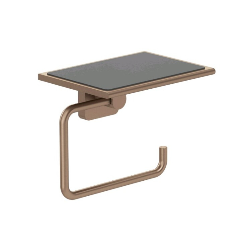 Бумагодержатель, Kludi, VELA S, без крышки, с полкой, шгв 139*100*122, цвет-бронза брашированная