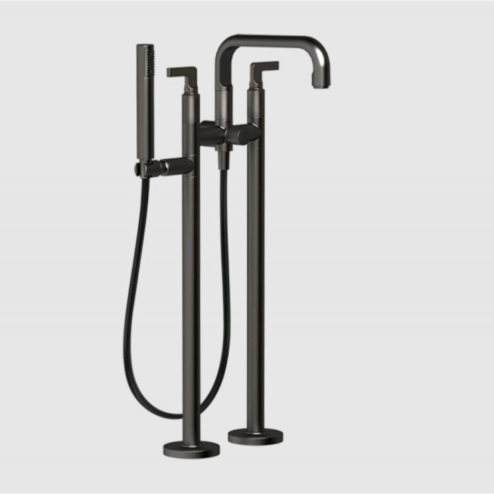 Смеситель для ванны и душа, Gessi, Inciso, цвет-Black Metal Brushed PVD