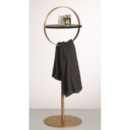 Полка, Burg, Lavo 2.0, шгв 300*10*900, с полотенцедержателем, цвет-Gold/Walnut