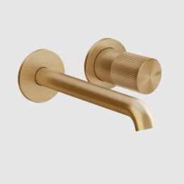 Смеситель для раковины, Gessi, Habito Rigato, цвет-Warm Bronze Brushed PVD