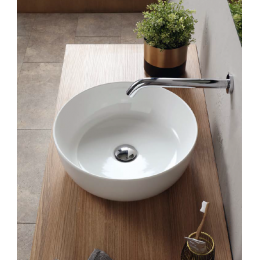 Раковина, Scarabeo, Glam, шгв 390*390*140, отверстия для смесителя-отсутствуют, цвет-Cherry