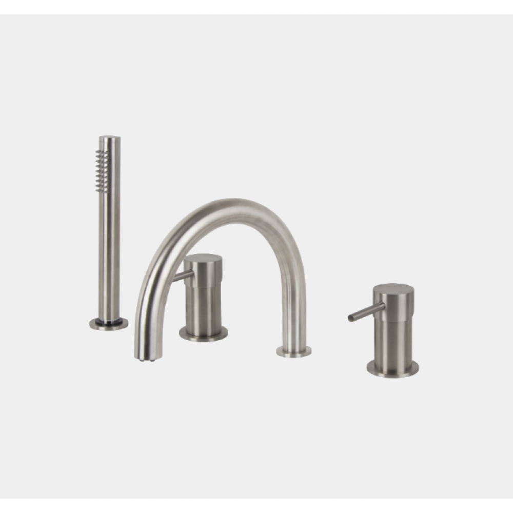 Смеситель для ванны и душа, Fima Carlo Frattini, Spillo Steel, цвет-нержавеющая сталь