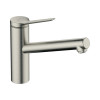 Смеситель для кухни, Hansgrohe, Zesis M33, цвет-сталь