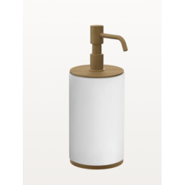 Дозатор для жидкого мыла, Gessi, Anello, шгв 75*97*199, цвет дозатора/колбы-Antique Brass/белый