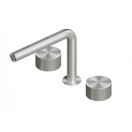Смеситель для раковины, Quadro design, Stereo, цвет-сталь брашированная