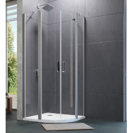 Дверь, Huppe, Design Pure, шв 1000*2000, Black Edition, цвет стекла-прозрачный (для заказа готового душевого ограждения 1/4 круга с двухстворчатой дверью необхо