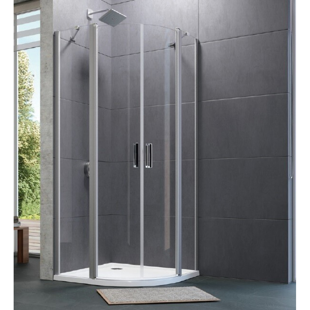 Дверь, Huppe, Design Pure, шв 1000*2000, Black Edition, цвет стекла-прозрачный (для заказа готового душевого ограждения 1/4 круга с двухстворчатой дверью необхо