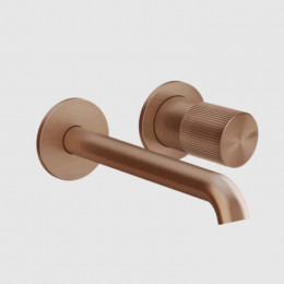 Смеситель для раковины, Gessi, Habito Rigato, цвет-Copper Brushed PVD