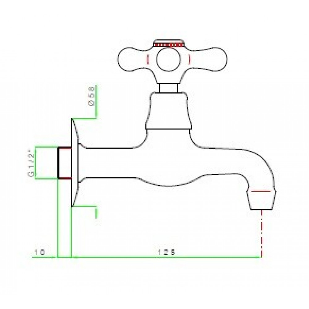 Кран для воды, Nicolazzi, Nuova Brenta, цвет-хром