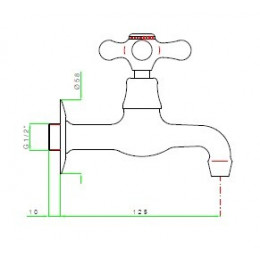 Кран для воды, Nicolazzi, Nuova Brenta, цвет-хром
