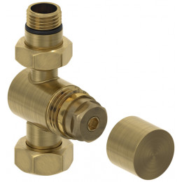 Вентиль, Сунержа, G 1/2" НР х G 3/4" НГ, прямой, под шестигранник, цвет-латунь состаренная