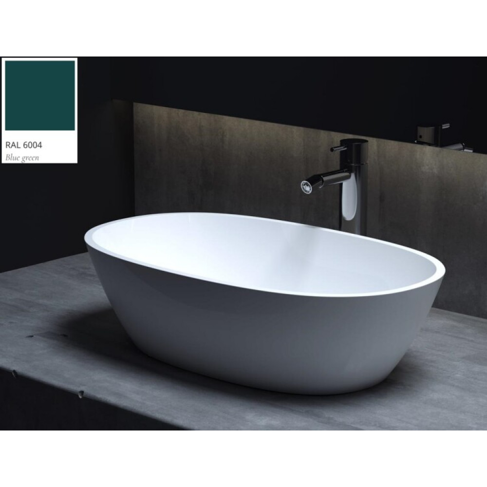 Раковина, Salini, Sofia, шгв 555*330*150, отверстия для смесителя-отсутствуют, цвет внутри и снаружи-RAL6004 матовый