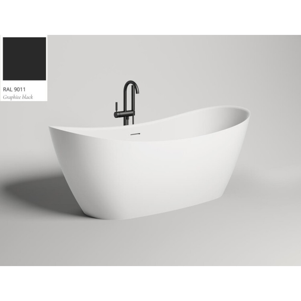 Ванна, Salini, Noemi, шгв 1850*800*715, цвет снаружи-RAL9011 глянцевый, цвет внутри-белый матовый/ДК белый