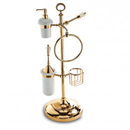 Стойка, 3SC, Boheme, шгв 250*250*800, с дежателем туалетной бумаги, держателем для телефона, ёршиком, дозатором и полотенцедержателем, цвет-золото