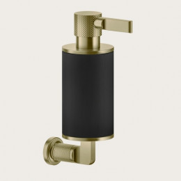 Дозатор для жидкого мыла, Gessi, Inciso, шгв 75*147*240, цвет дозатора-Brushed Brass PVD/чёрный