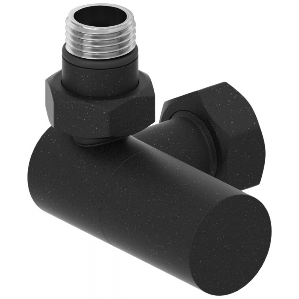 Вентиль, Сунержа, 3D, G 1/2" НР х G 3/4" НГ, левый, цилиндр, цвет-тёмный титан муар