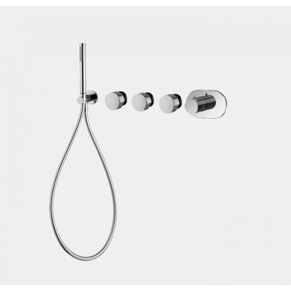 Смеситель для душа, Fima Carlo Frattini, Fimatherm, на 3 потребителя, цвет-черный матовый