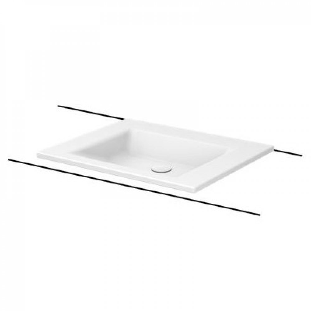 Раковина, Bette, BetteAqua, шгв 600*495*80, отверстия для смесителя-1, BetteGlasur® Plus, цвет-белый