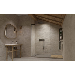 Душевая перегородка, Radaway, Modo SL II, левосторонняя, шв 1100*2000, черный, цвет стекла-прозрачный, Easy Clean