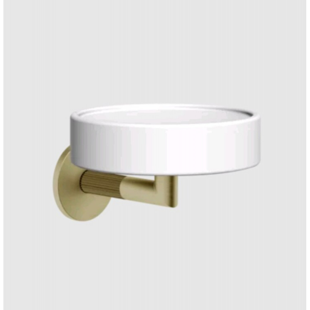 Мыльница, Gessi, Ingranaggio, шгв 115*127*79, цвет-белый/Brushed Brass PVD