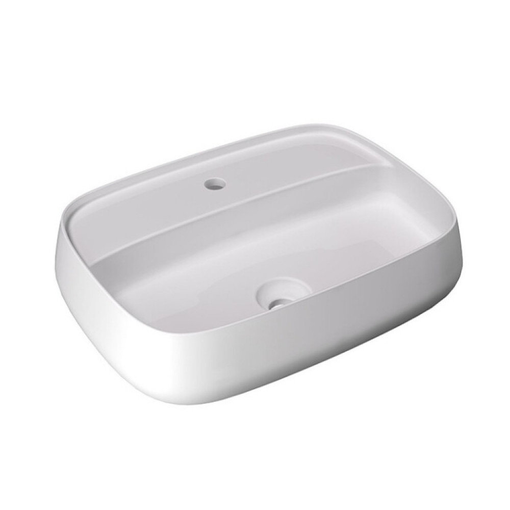 Раковина, Alice, NUR, Plan, шгв 600*450*150, отверстия для смесителя-1, Aliglaze+, цвет-белый матовый