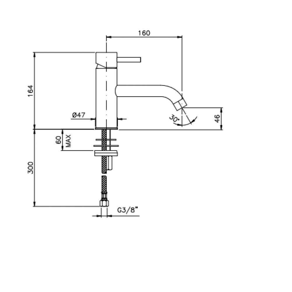 Смеситель для раковины, Nicolazzi, Mac Kinley, цвет-Antique Gold