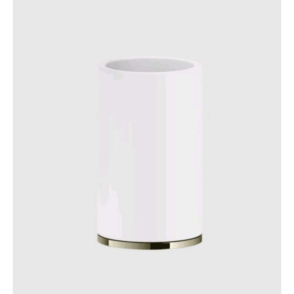 Стакан, Gessi, Inciso, шгв 75*75*127, цвет-белый/Nickel PVD