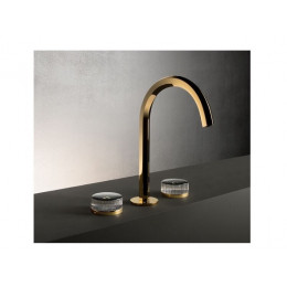 Ручка для смесителя, Fantini, Venezia, левая, горячая, золото плюс-черный