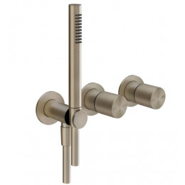 Смеситель для душа, Gessi, Habito Unito, на 2 потребителя, цвет-Finox Brushed Nickel