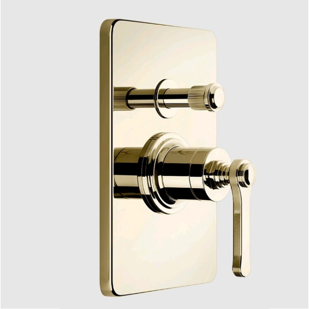 Смеситель для душа, Gessi, VENTI20, на 2 потребителя, цвет-Brass PVD