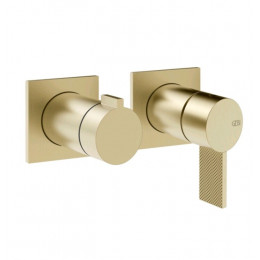 Смеситель для душа, Gessi, Inverso Diamantato, на 2 потребителя, цвет-Brass Brushed PVD