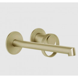 Смеситель для раковины, Gessi, Anello, цвет-Brushed Brass PVD
