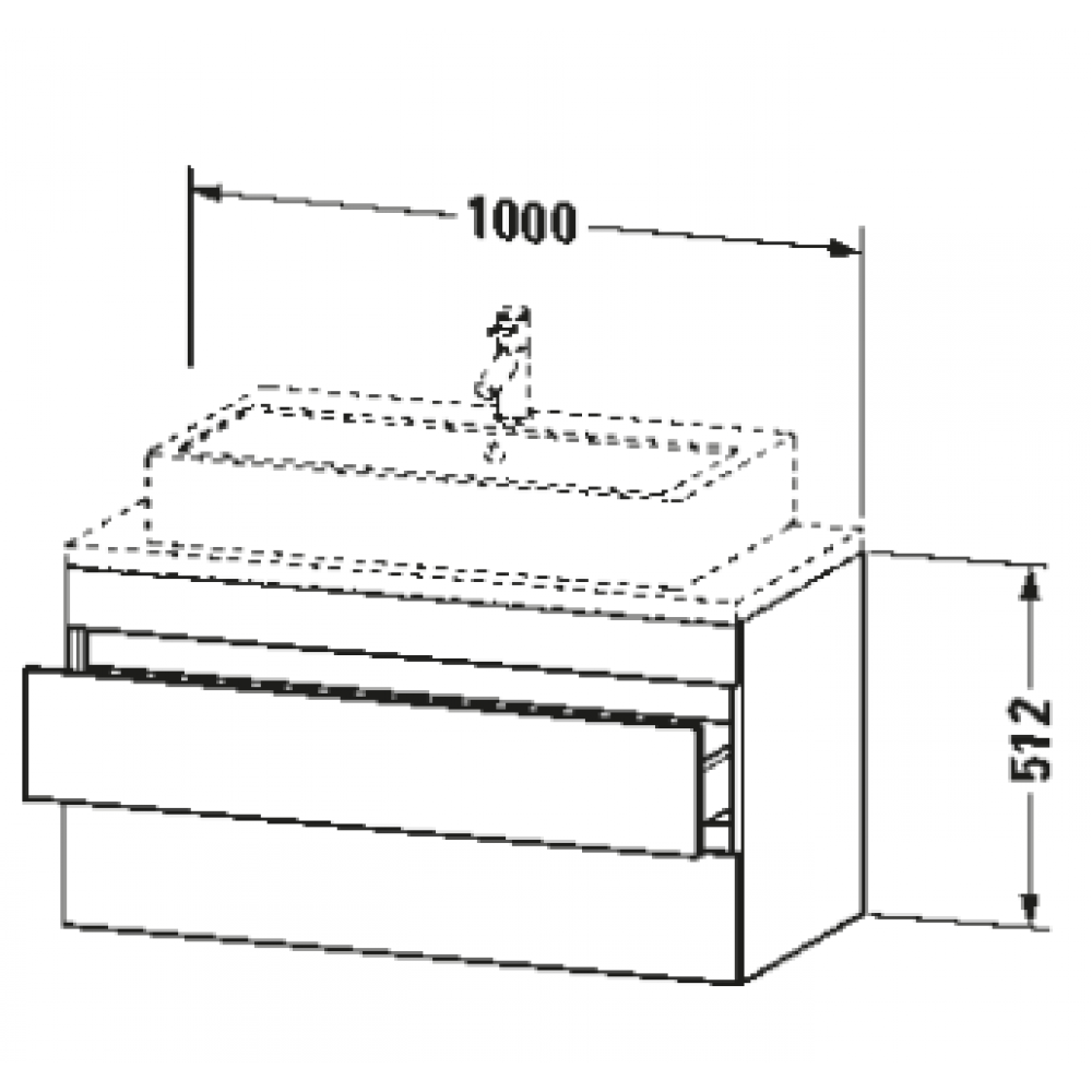 Тумба под раковину, Duravit, Durastyle, шгв 1000*478*512, раковина-необходимо заказать, цвет-лён