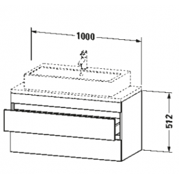 Тумба под раковину, Duravit, Durastyle, шгв 1000*478*512, раковина-необходимо заказать, цвет-лён
