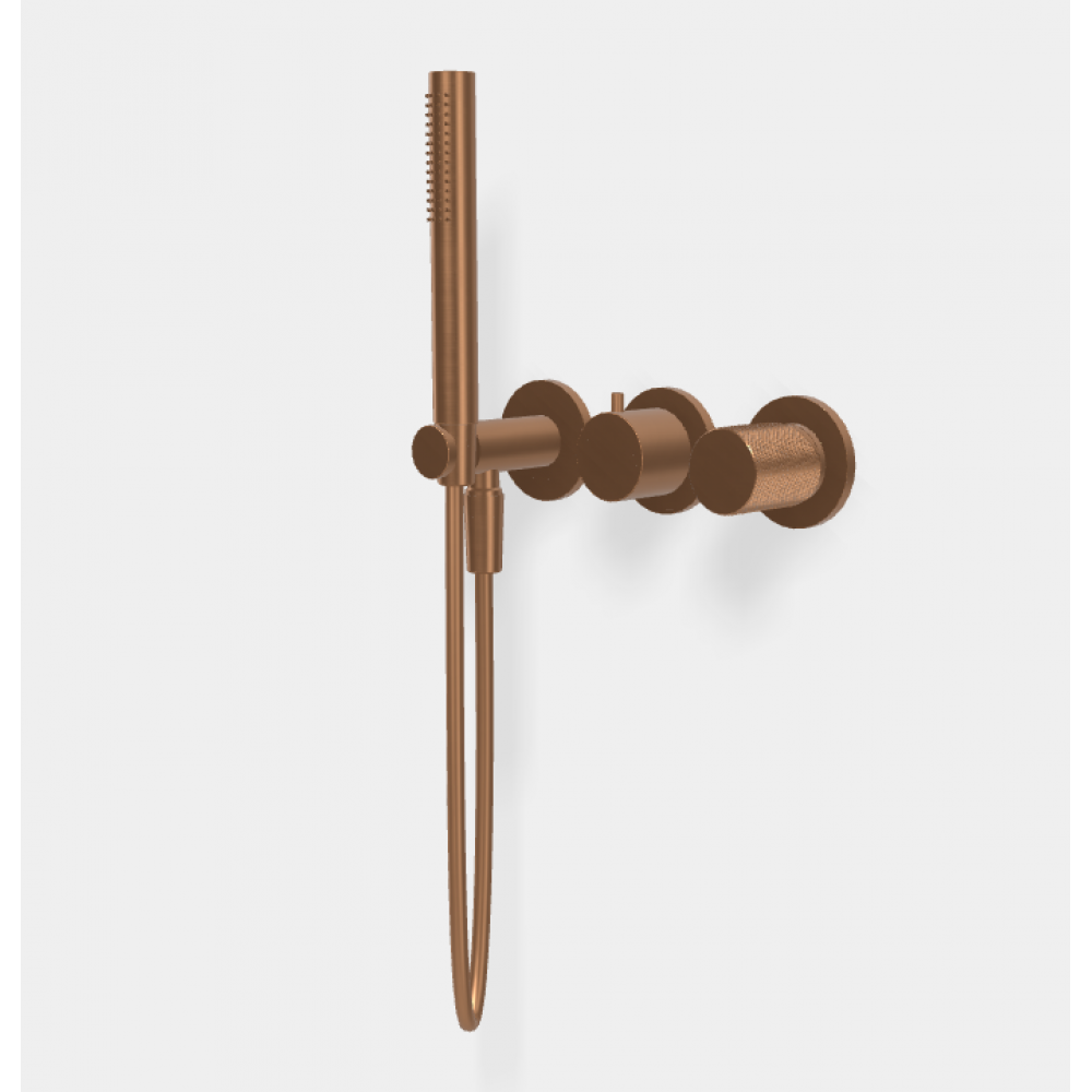 Смеситель для душа, Fima Carlo Frattini, Spillo Tech, G COLLECTION, на 2 потребителя, цвет-бронза брашированная янтарная