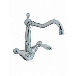 Смеситель для раковины, Cisal, Arcana Toscana, цвет-хром/керамика