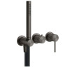 Смеситель для душа, Gessi, 316 Bath-Shower, на 2 потребителя, цвет-Black Metal Brushed PVD