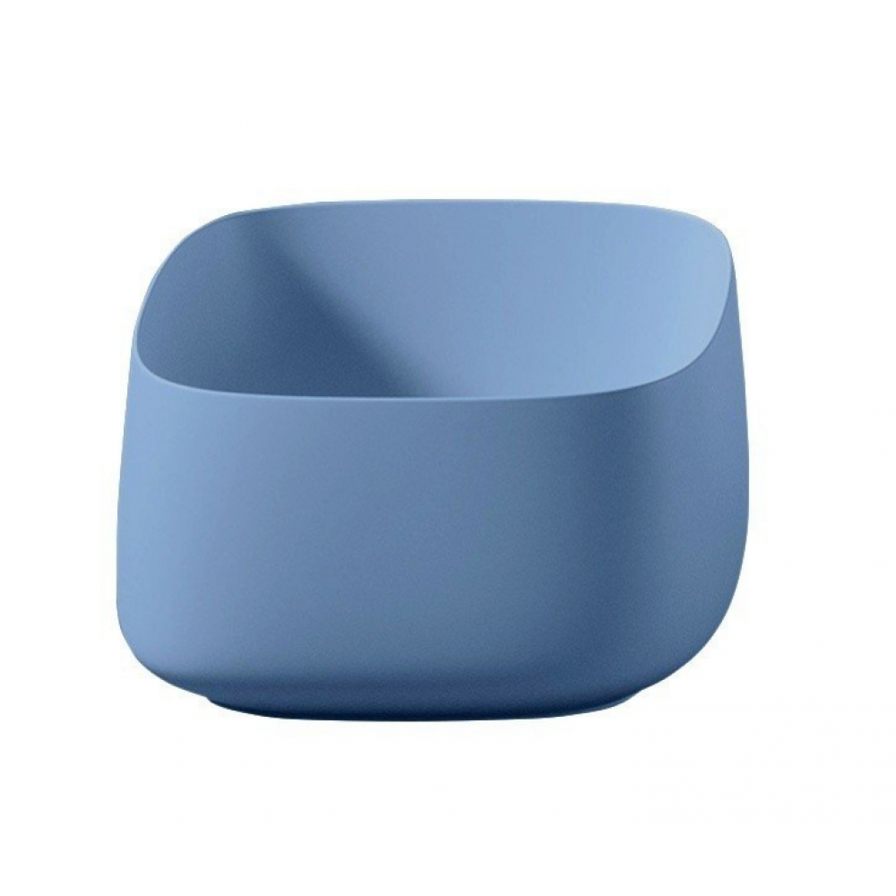 Раковина, Artceram, Cognac Quadro, шгв 430*430*225, отверстия для смесителя-отсутствуют, с донным клапаном, цвет-Blue avio