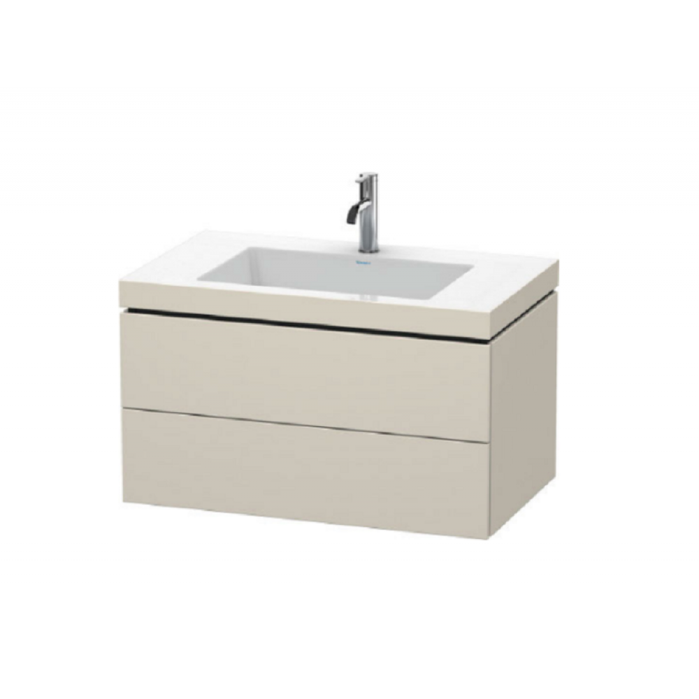 Тумба под раковину, Duravit, L-Cube, шгв 800*480*500, раковина-в комплекте, цвет-серо-коричневый матовый