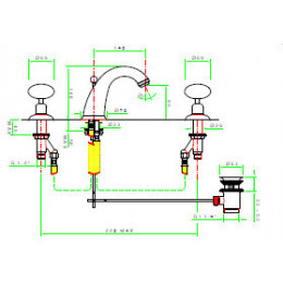 Смеситель для раковины, Nicolazzi, Cristallo Di Rocca, цвет-Antique Gold