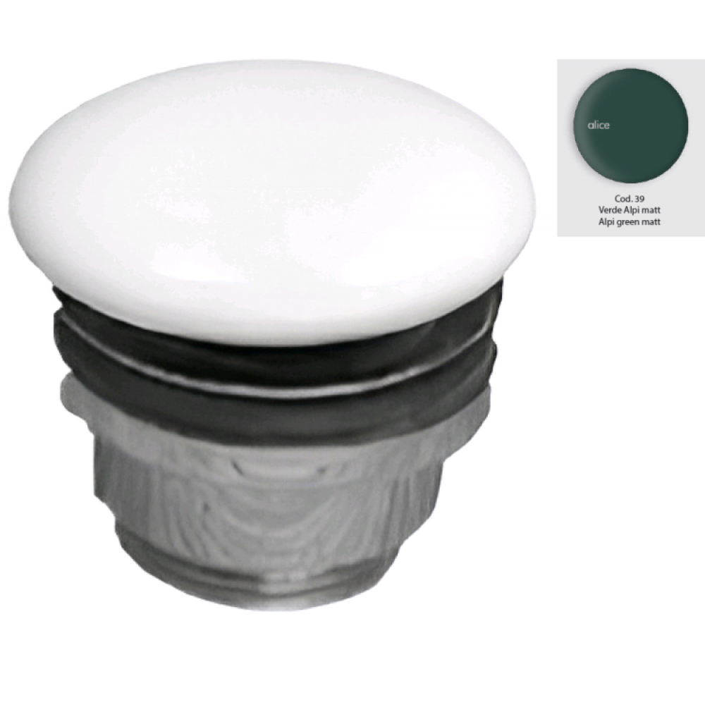 Донный клапан, Alice, для раковин, цвет-альпийский зеленый матовый (Alpi green matt)