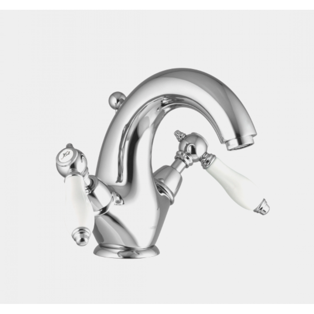 Смеситель для раковины, Fima Carlo Frattini, Herend, цвет-брошированное золото/белый