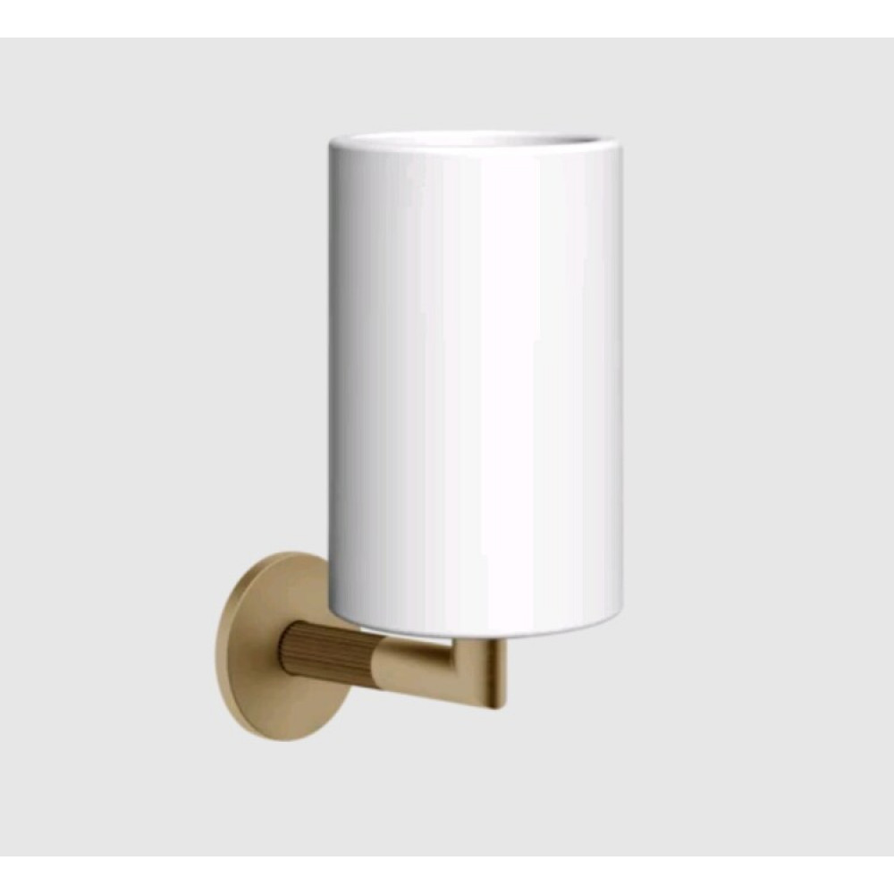 Стакан, Gessi, Ingranaggio, шгв 75*107*171, цвет-белый/Warm Bronze Br. PVD